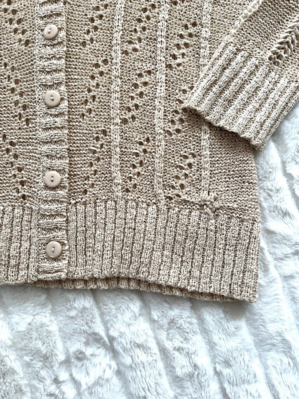 Vintage Designers Originals Studio Sweater Cardigan (Natural) L - Picture 5 of 15